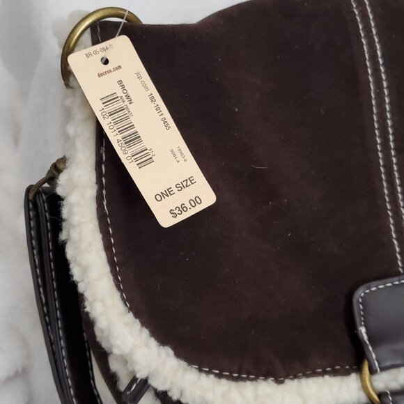 NWT "Decree" Sherpa Trim Purse - Picture 6 of 14